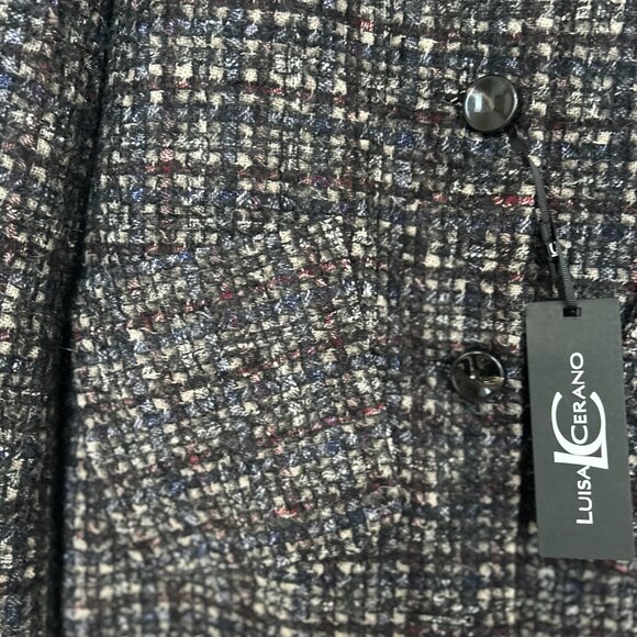 Luisa Cerano Grey Tweed Women's Cropped Coat Size EU 36 - Picture 6 of 11